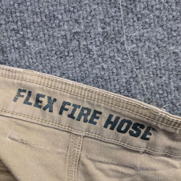 Duluth Trading Co. Men's Flex Fire Hose Cargo Pants Tan Size 36x32 Flat Front - Picture 12 of 15